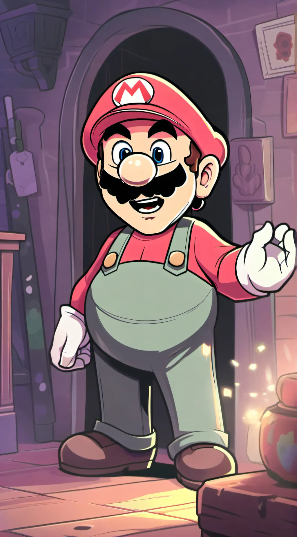 ai character: paranoia Mario background