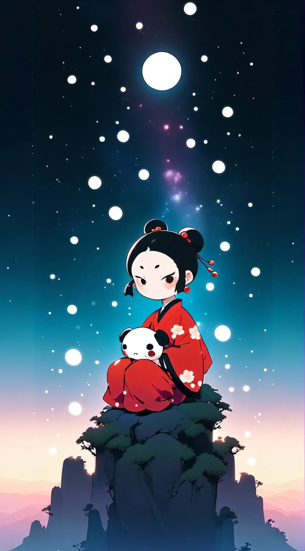 ai character: pucca &  people background