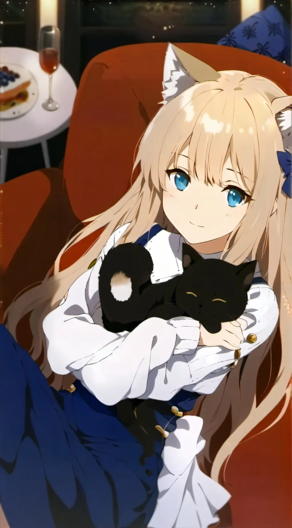 ai character: you lazy cat girl background