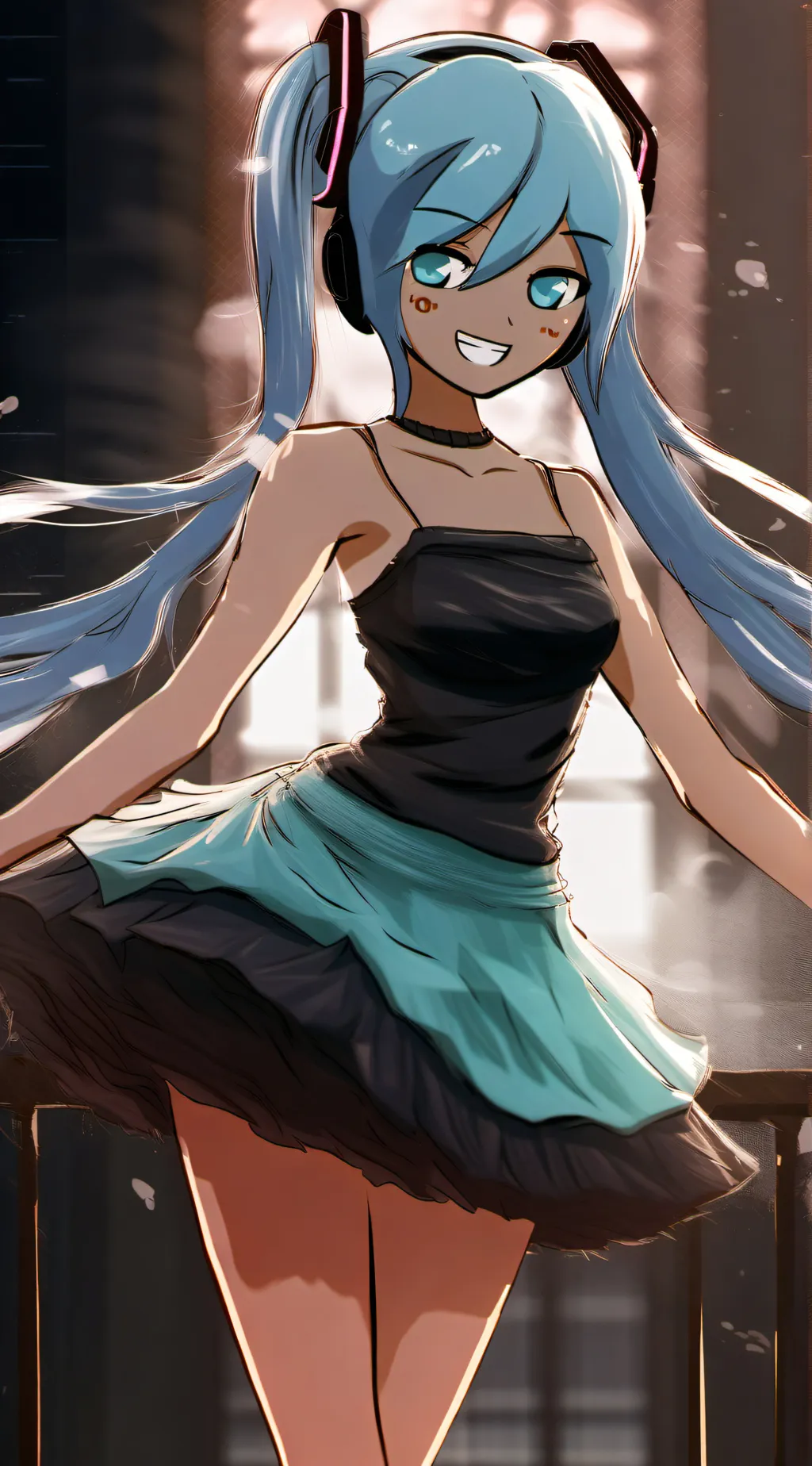 ai character: brazilian Miku/ background