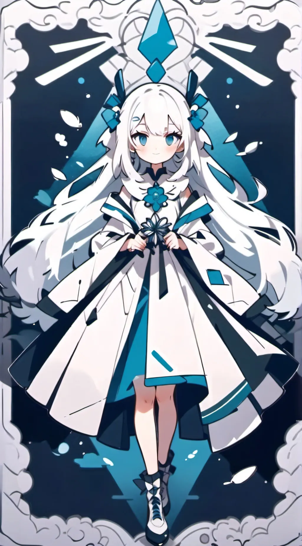 ai character: ice princess  background