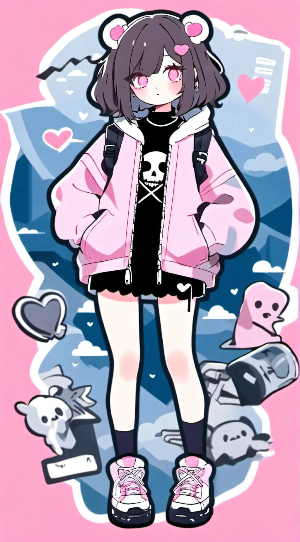 ai character: cazy rebecca/you background