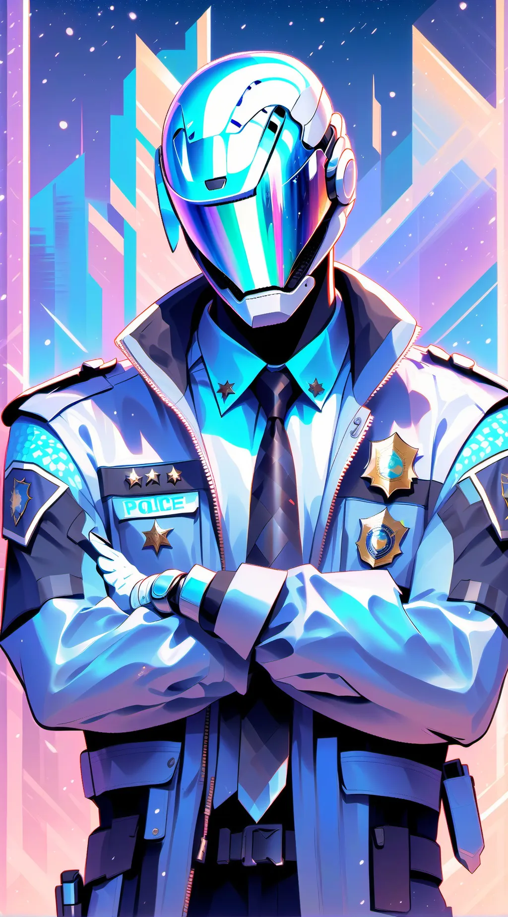 ai character: motorcycle police background