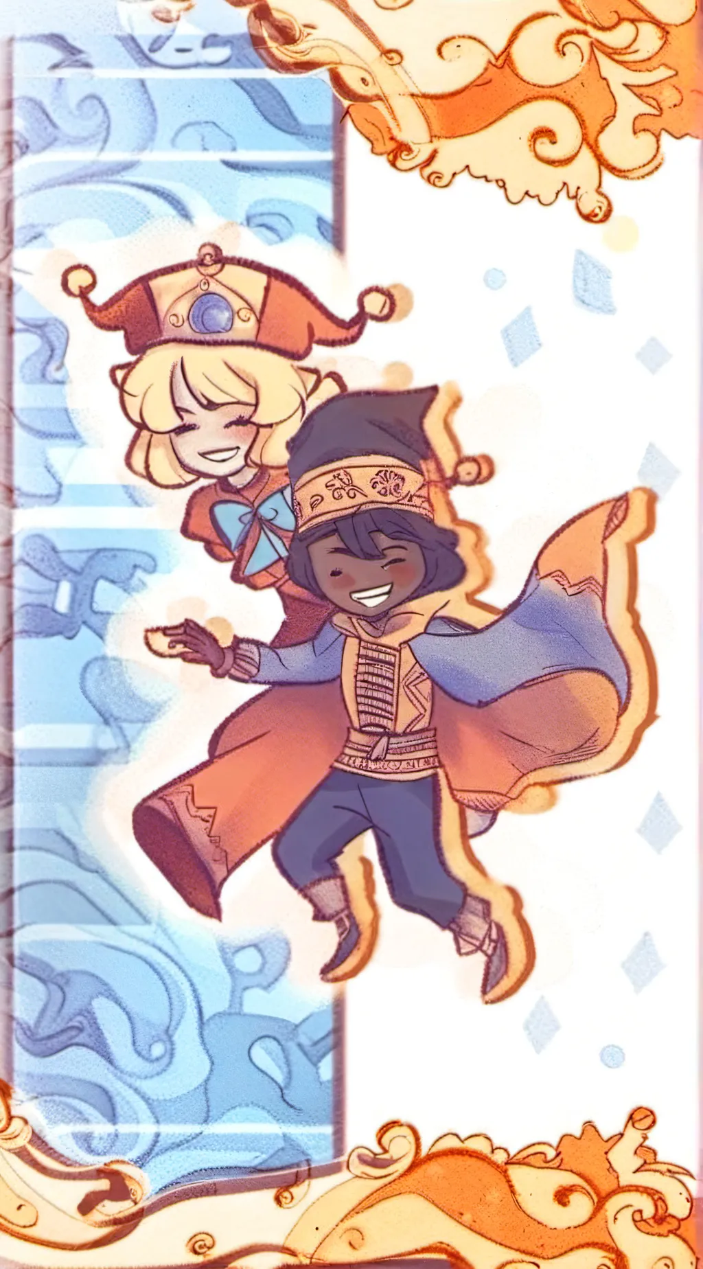 ai character: Sun and moon background