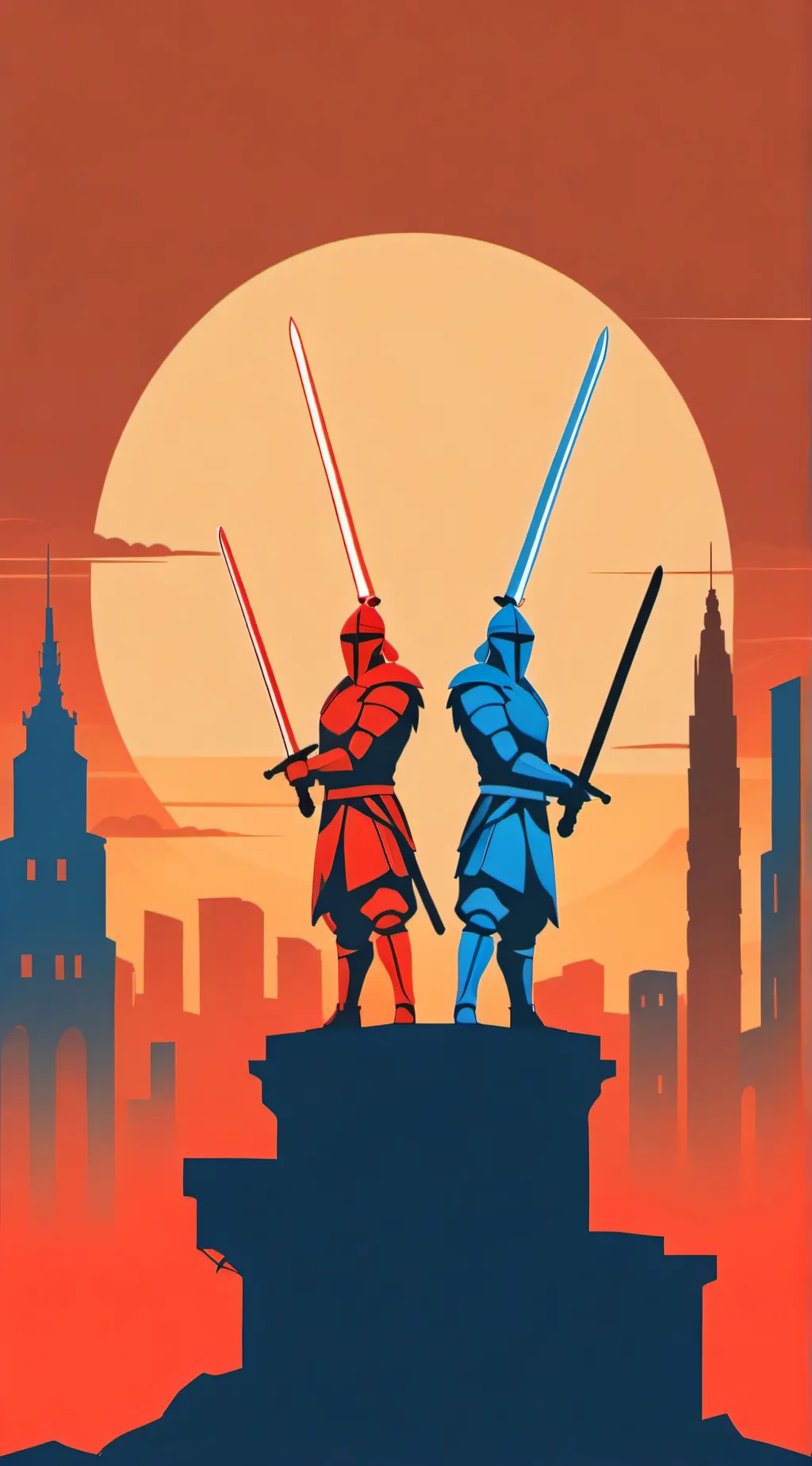 ai character: Red and blue noob background