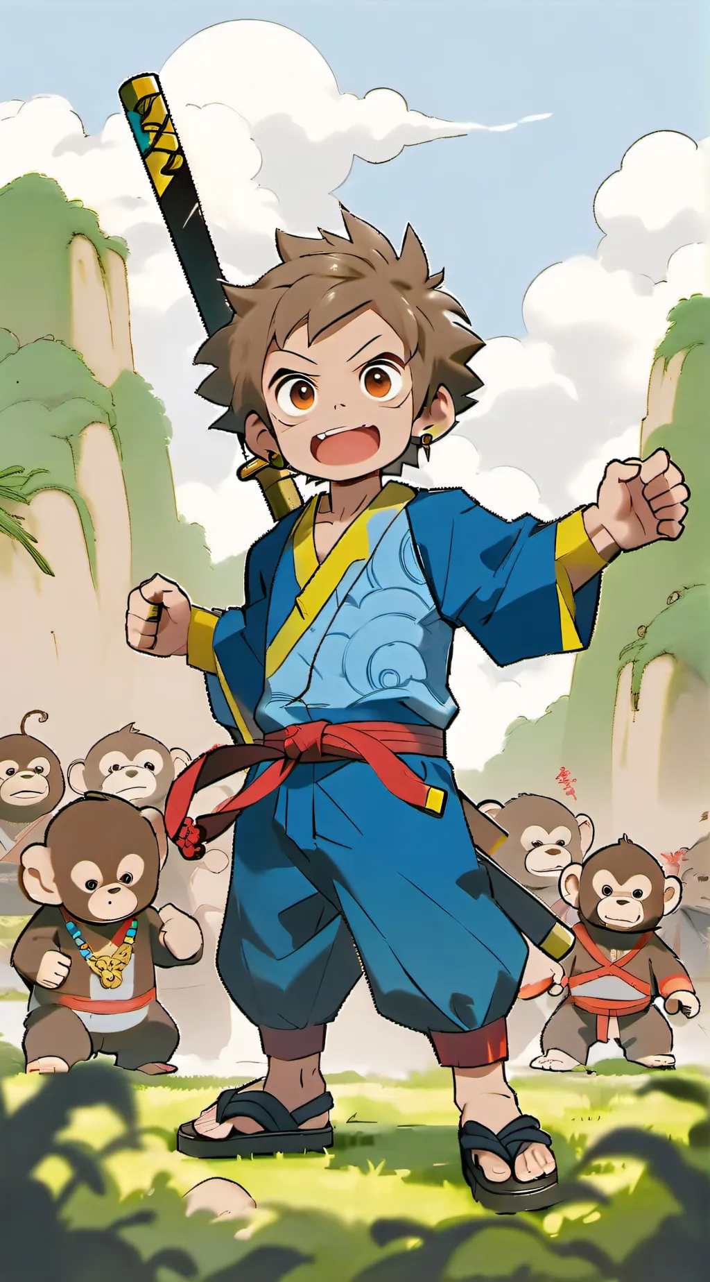 ai character: sun wukong  background