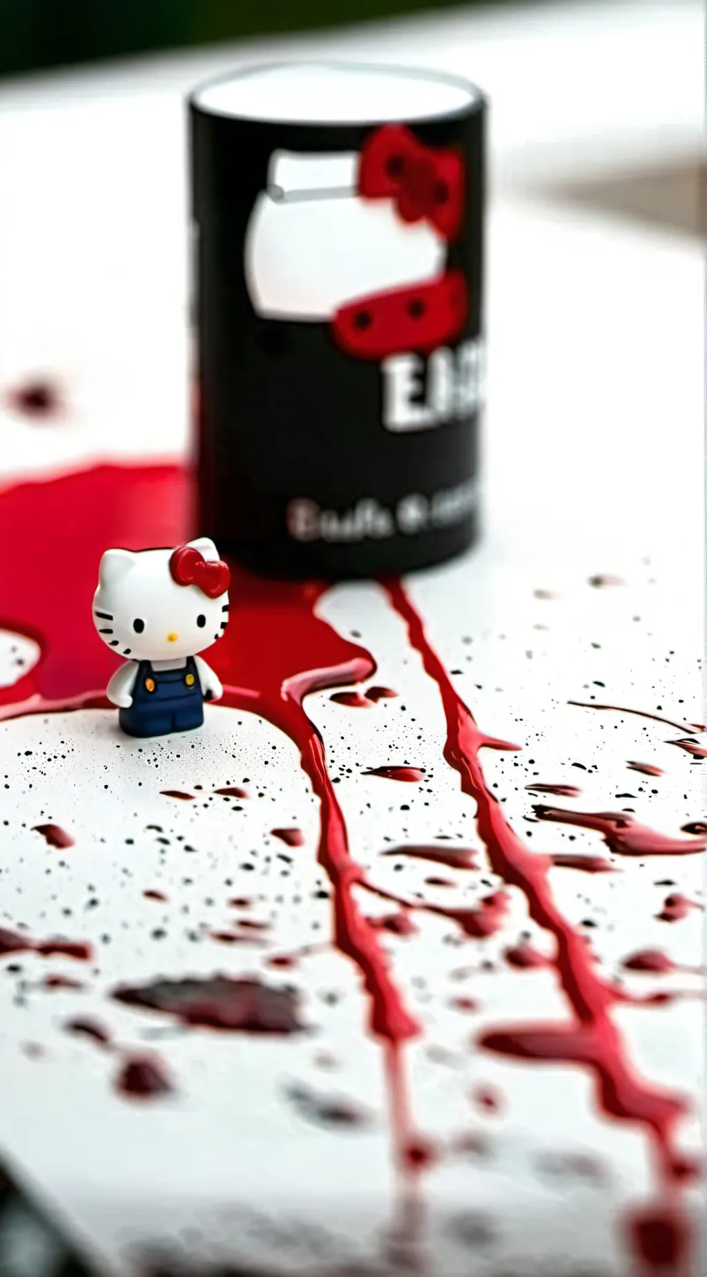 ai character: hello kitty blood background