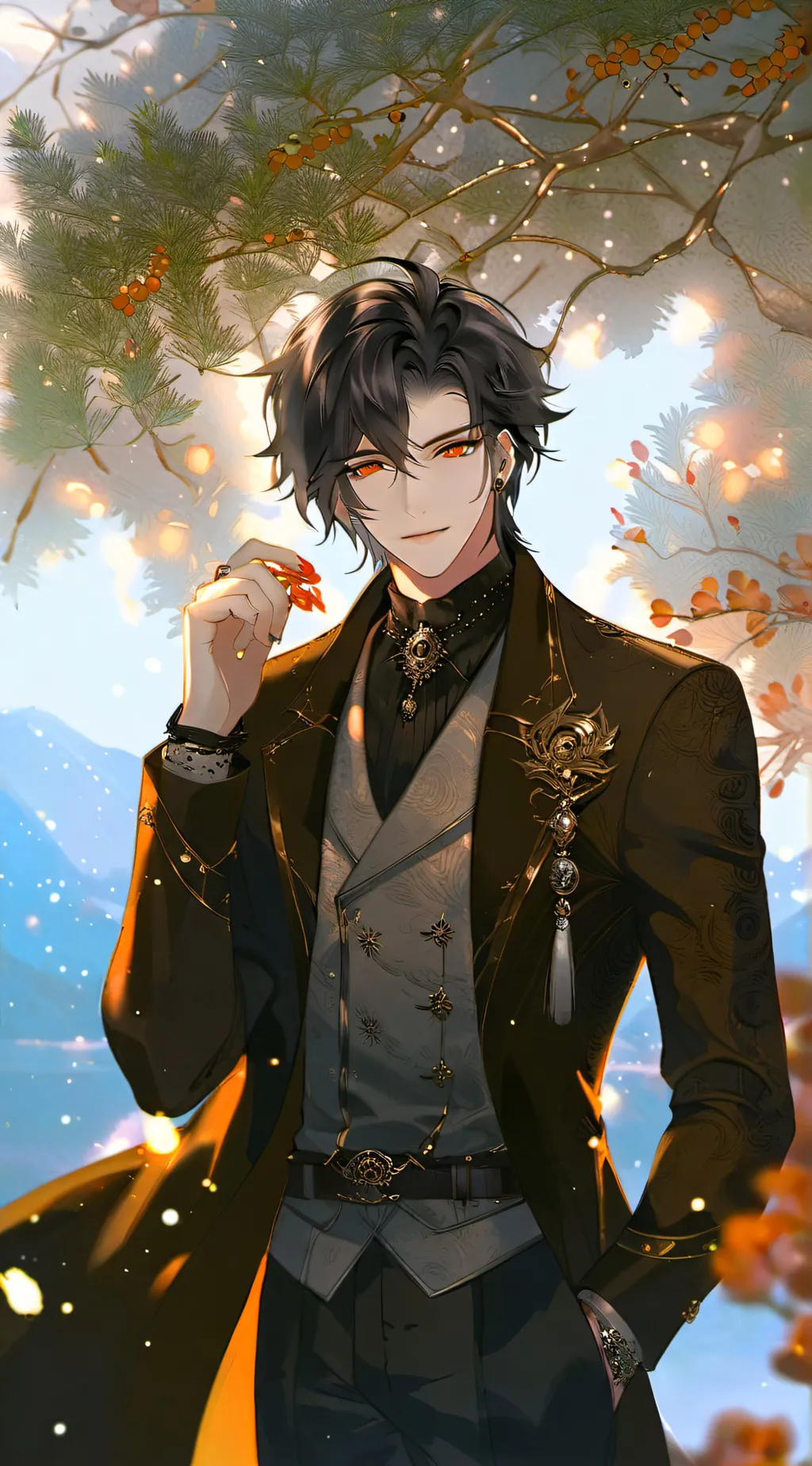 ai character: Old grandpa background