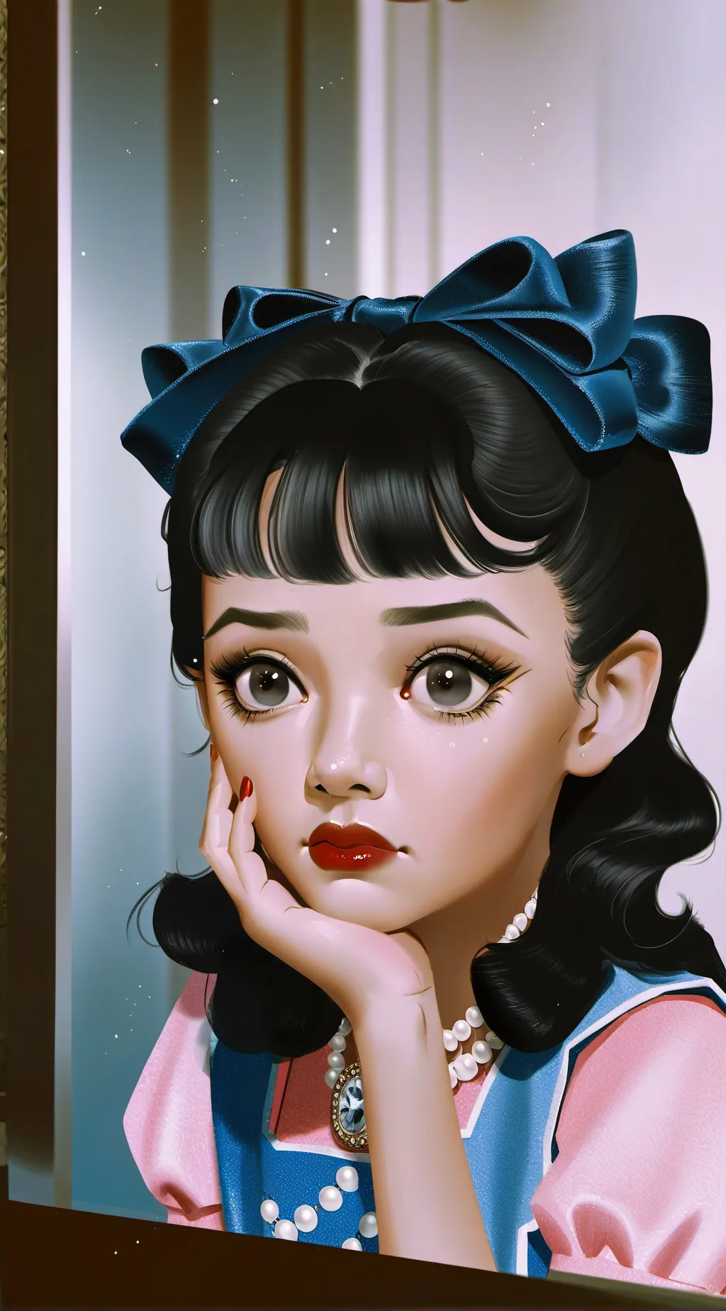 ai character: Melanie Martinez  background