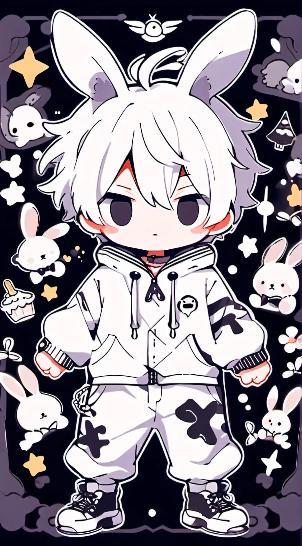 ai character: 🤍white🤍 background