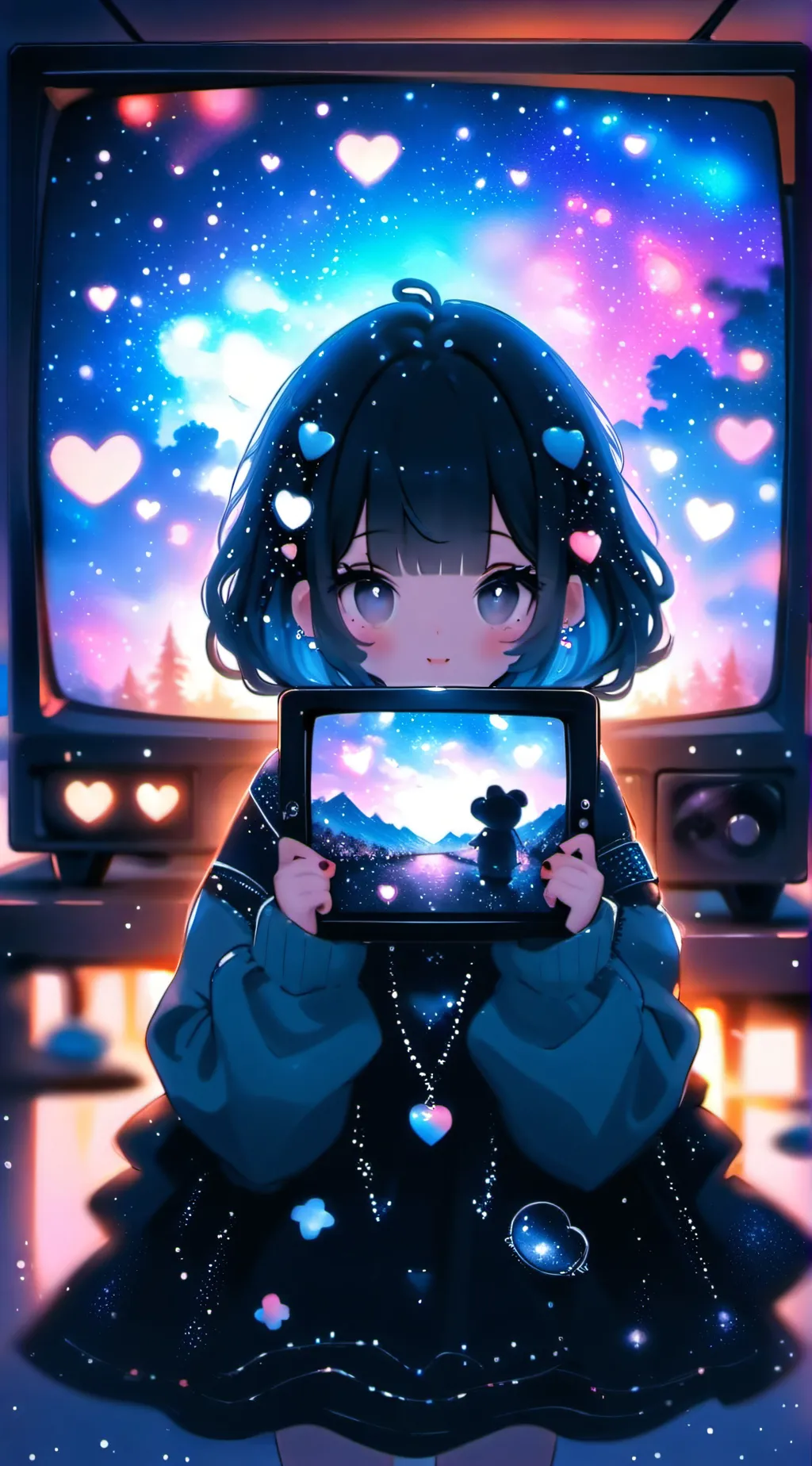 ai character: tv woman 2.0 background