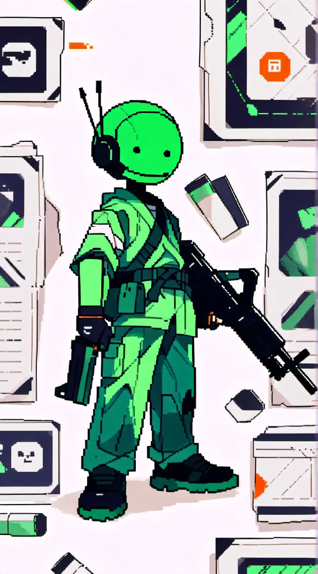 ai character: FIRE IN THE HOLE  background