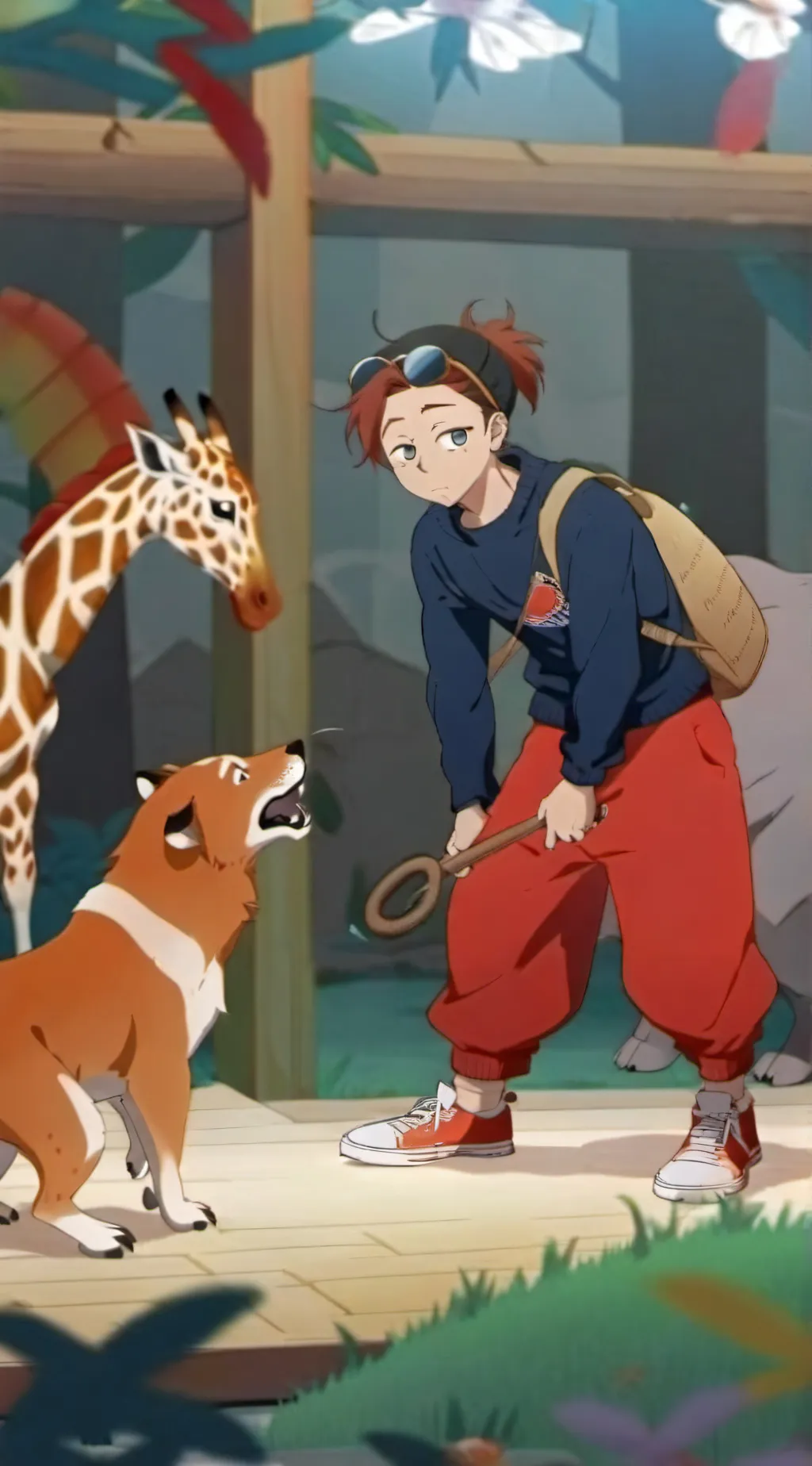 ai character: Crazy zoo background