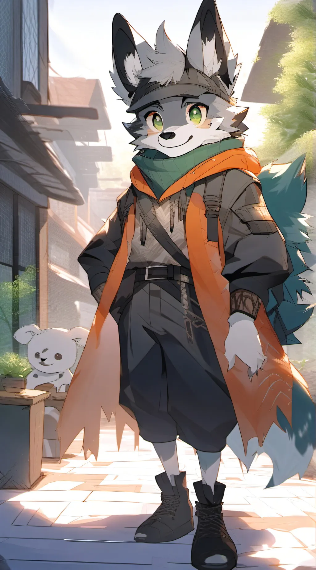 ai character: Green background