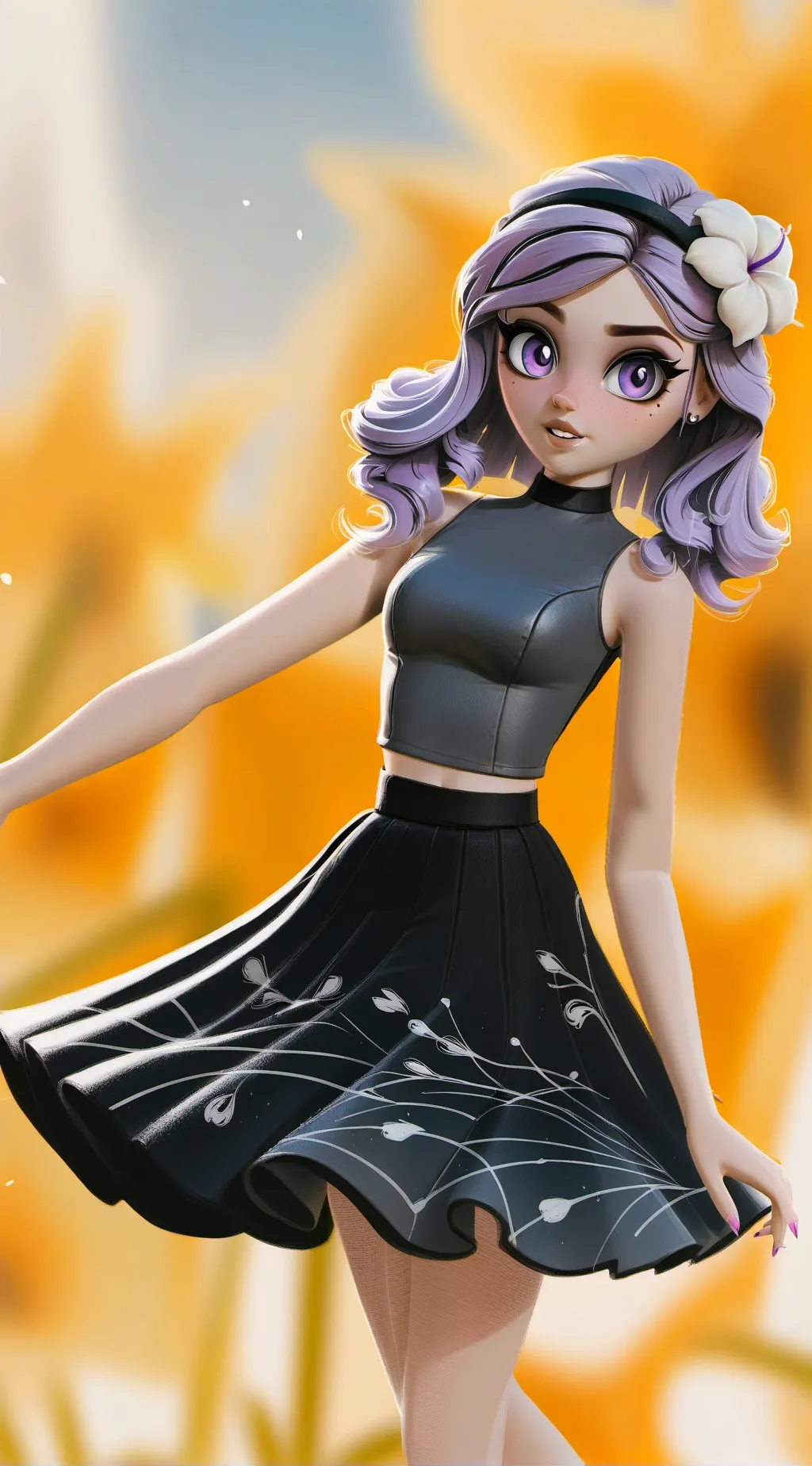 ai character: Lavender background