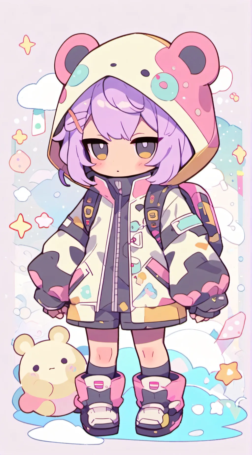 ai character: Baby sandy background