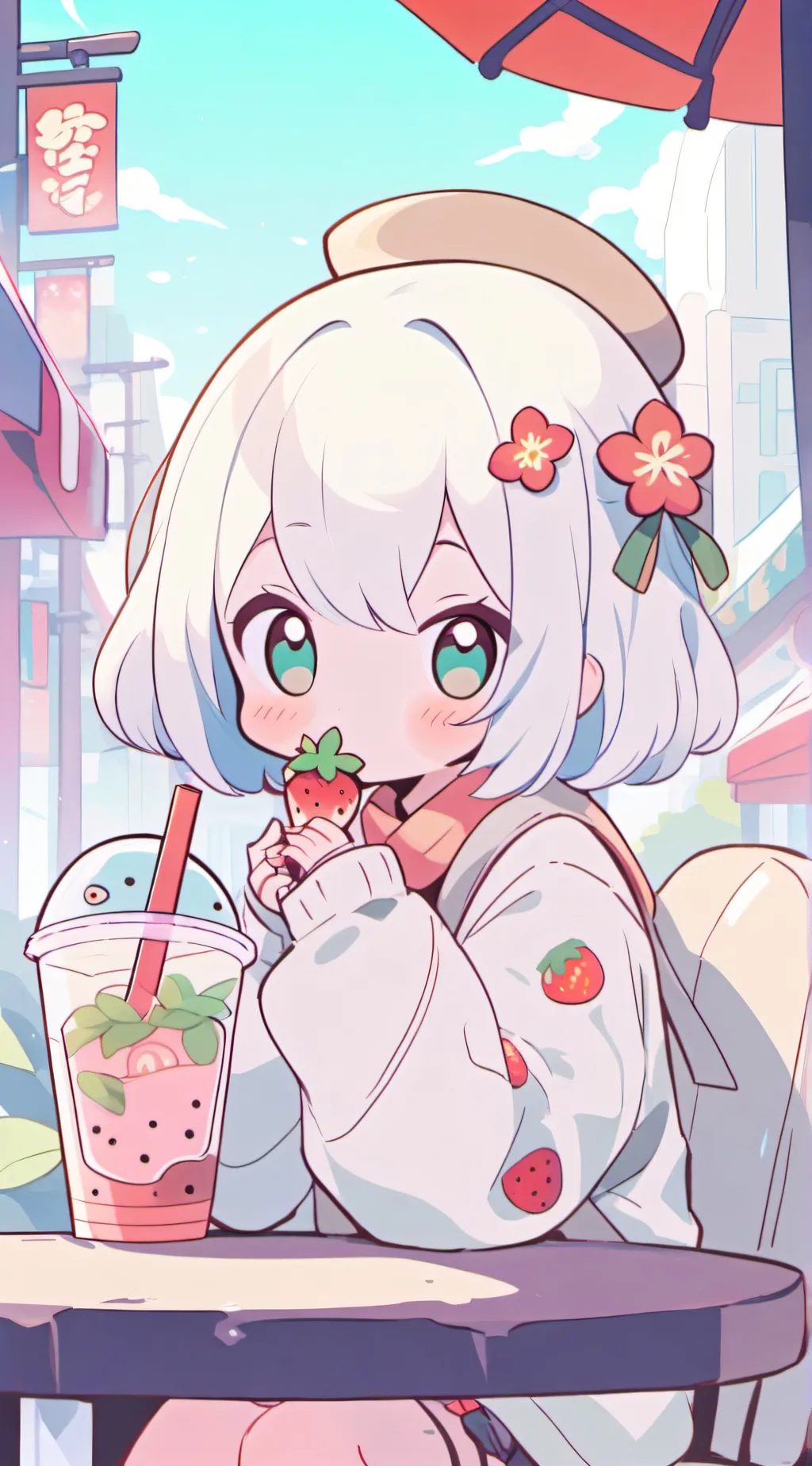 ai character: You but boba baby background