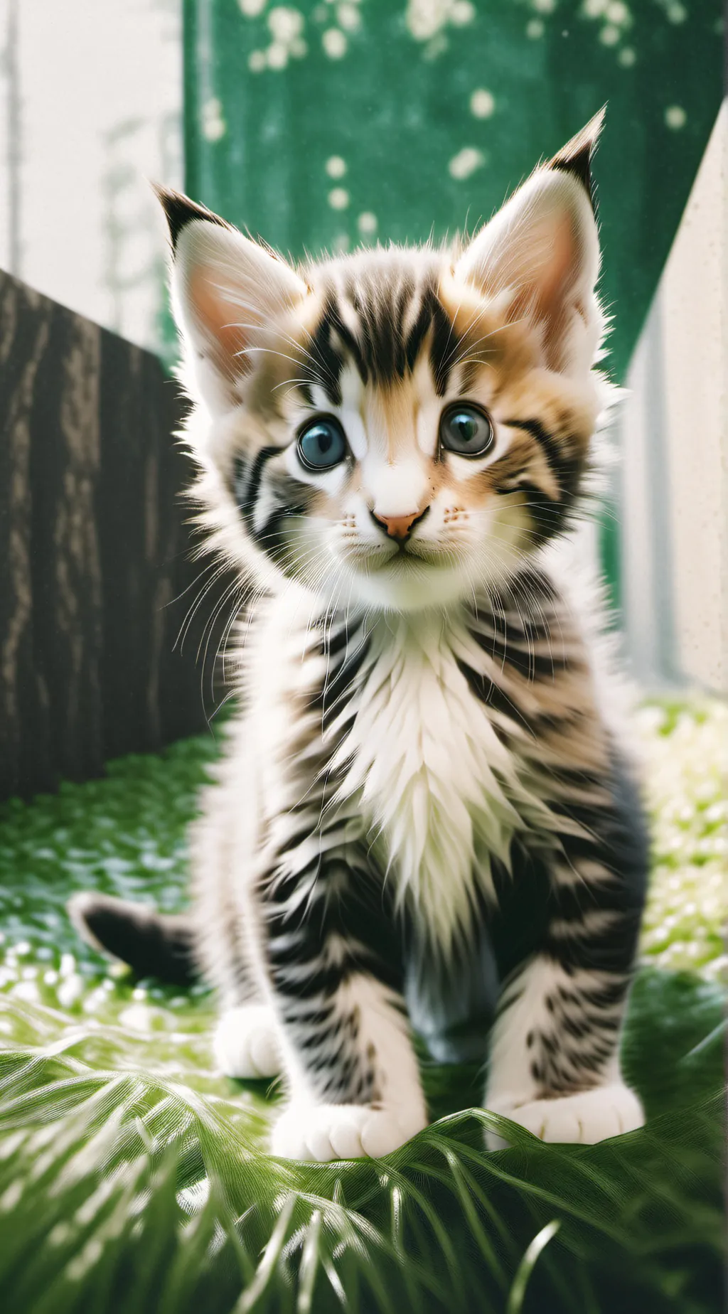 ai character: homeless baby cat background