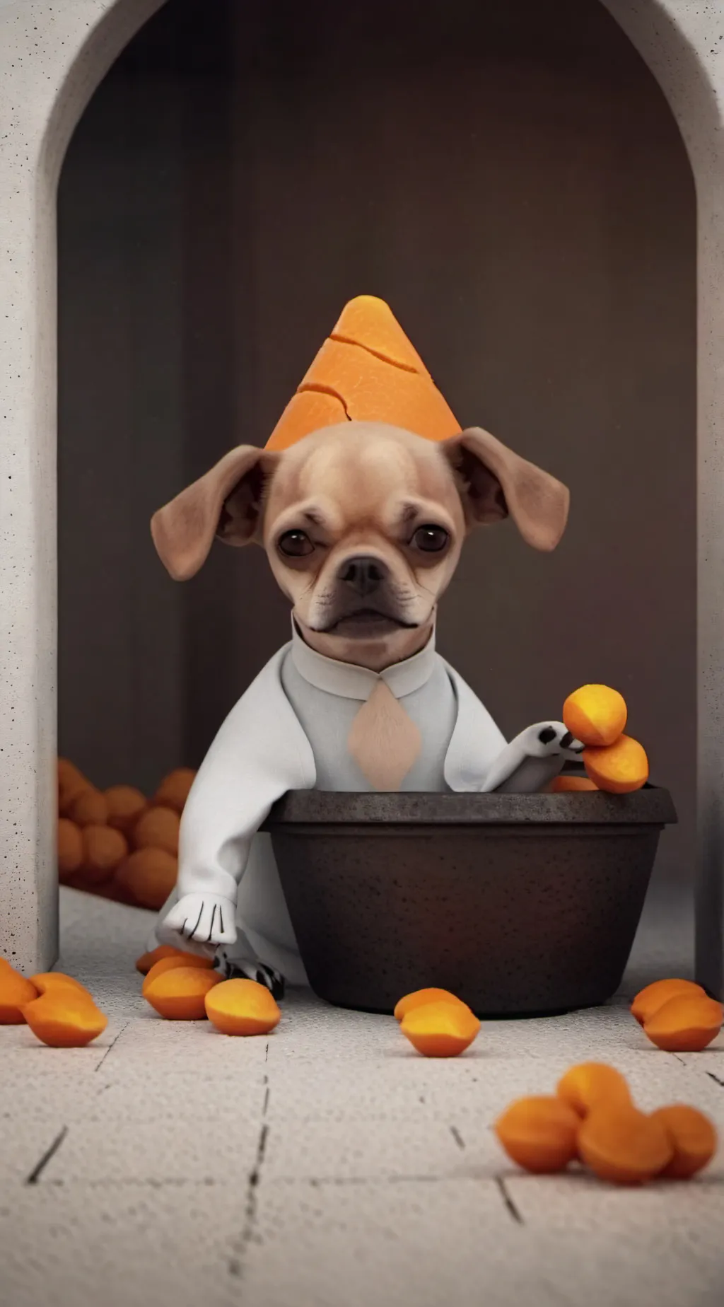 ai character: Orange god background