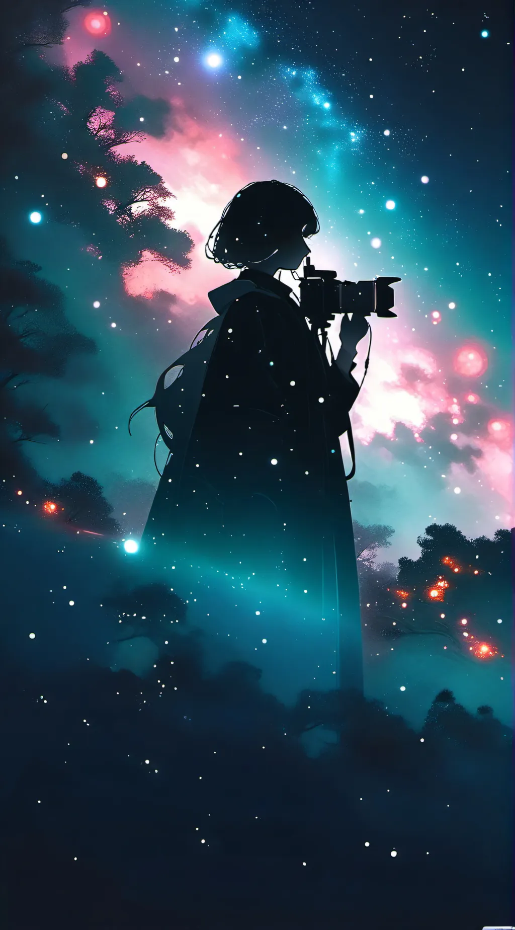 ai character: camera woman  background