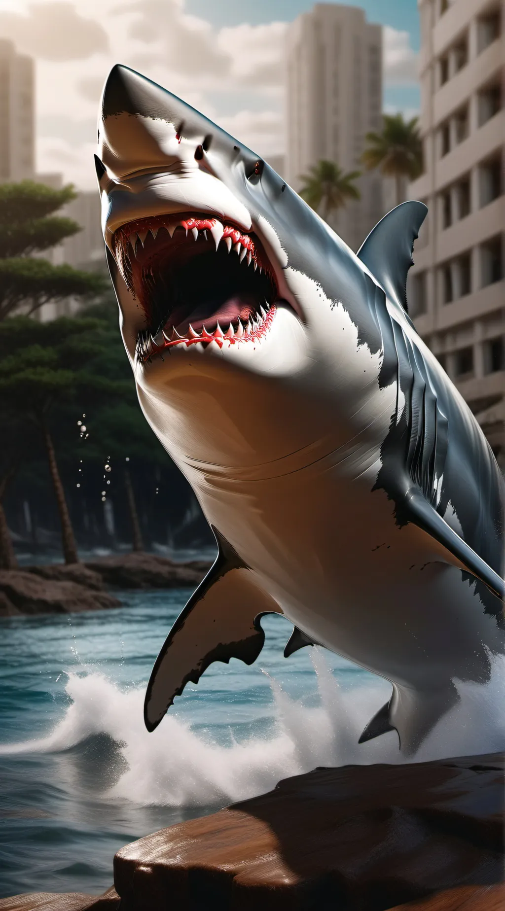 ai character: Open water background