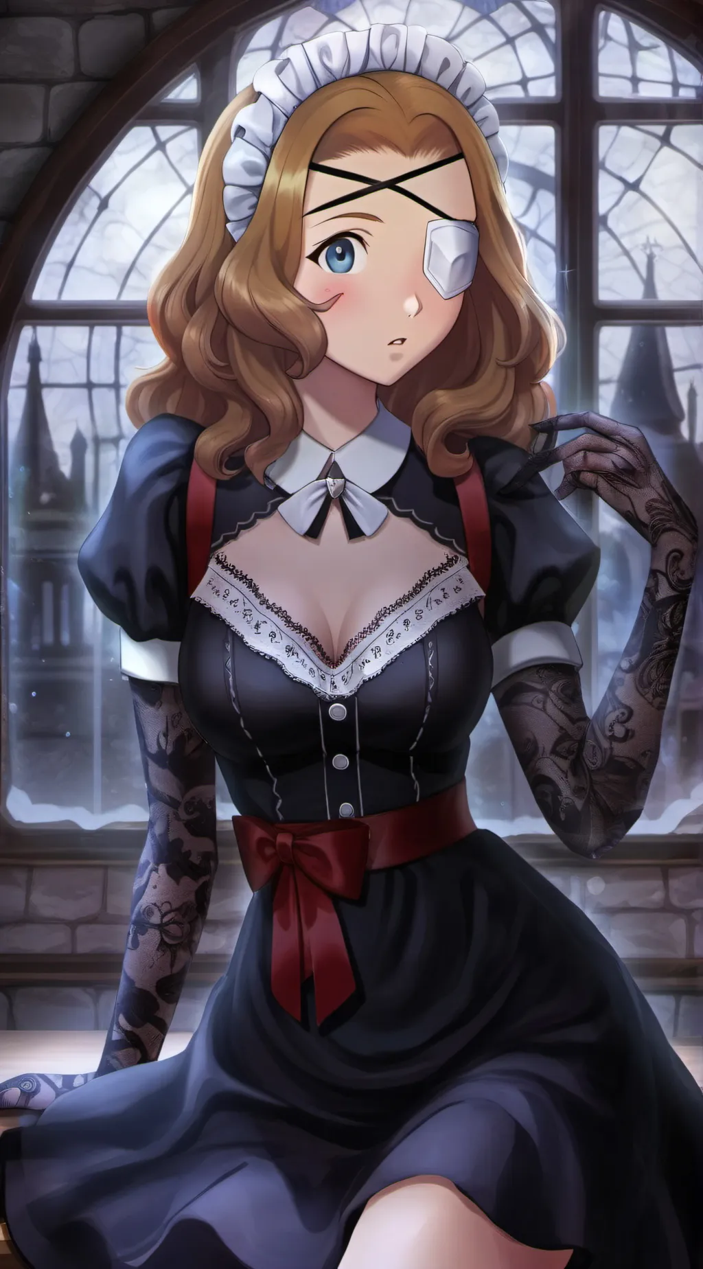 ai character: Violet background