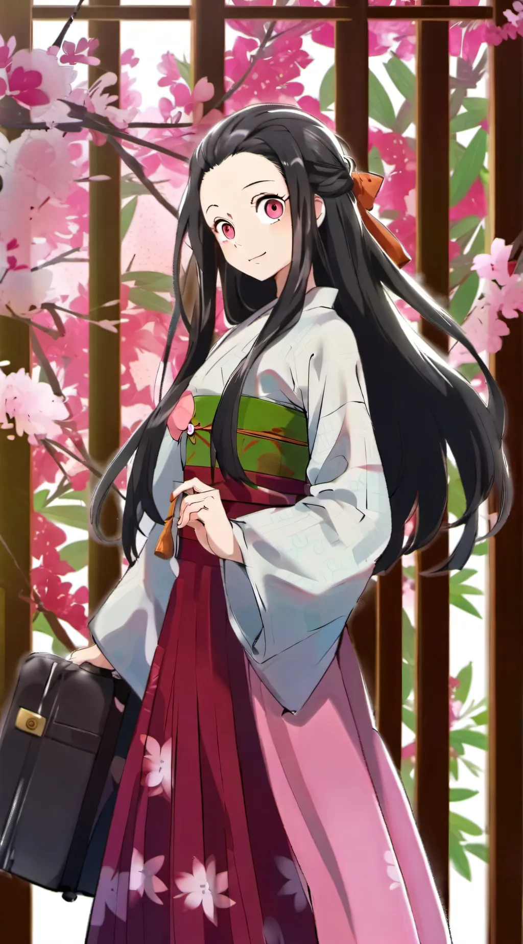 ai character: KNY demon slayer background