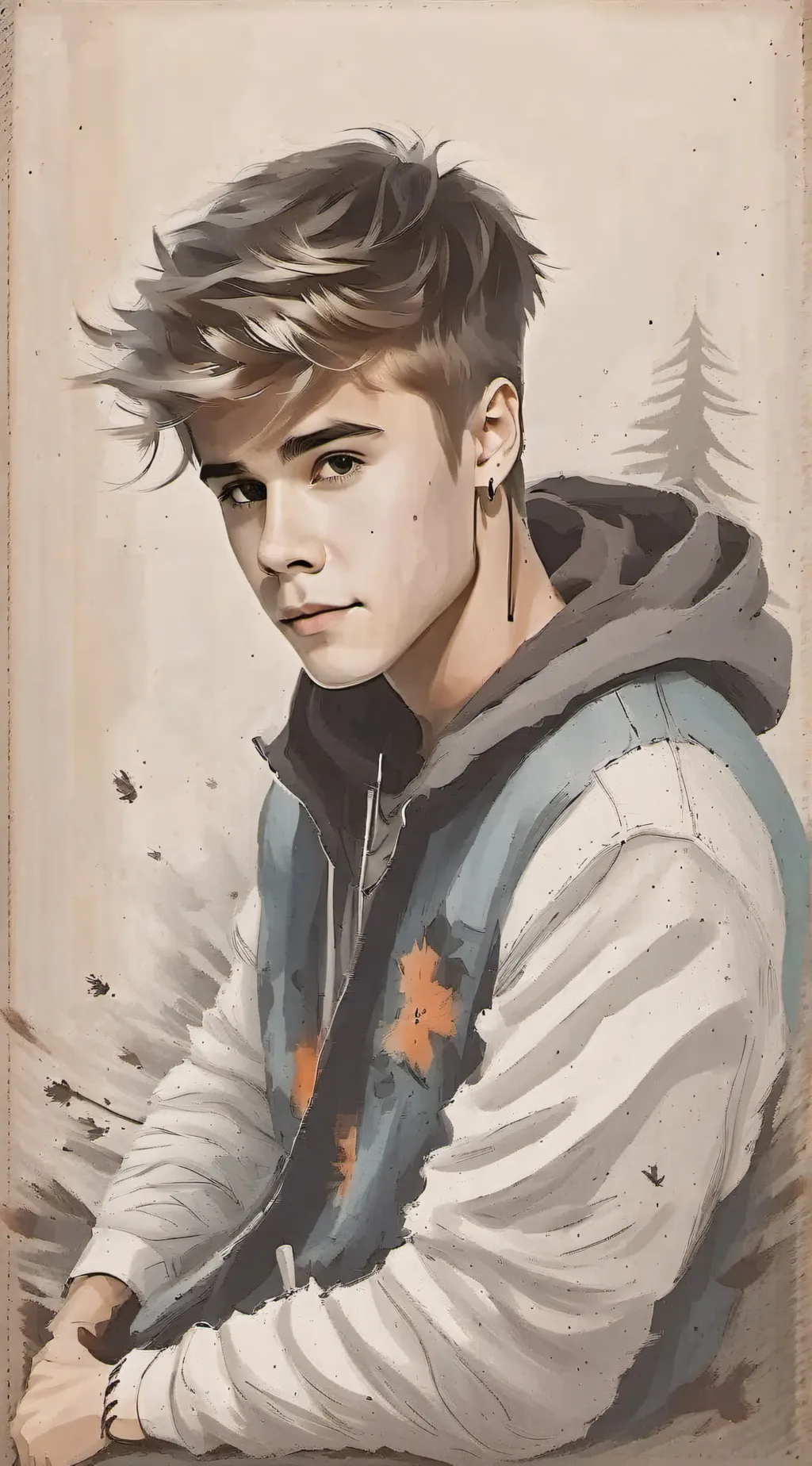 ai character: Justine Bieber background