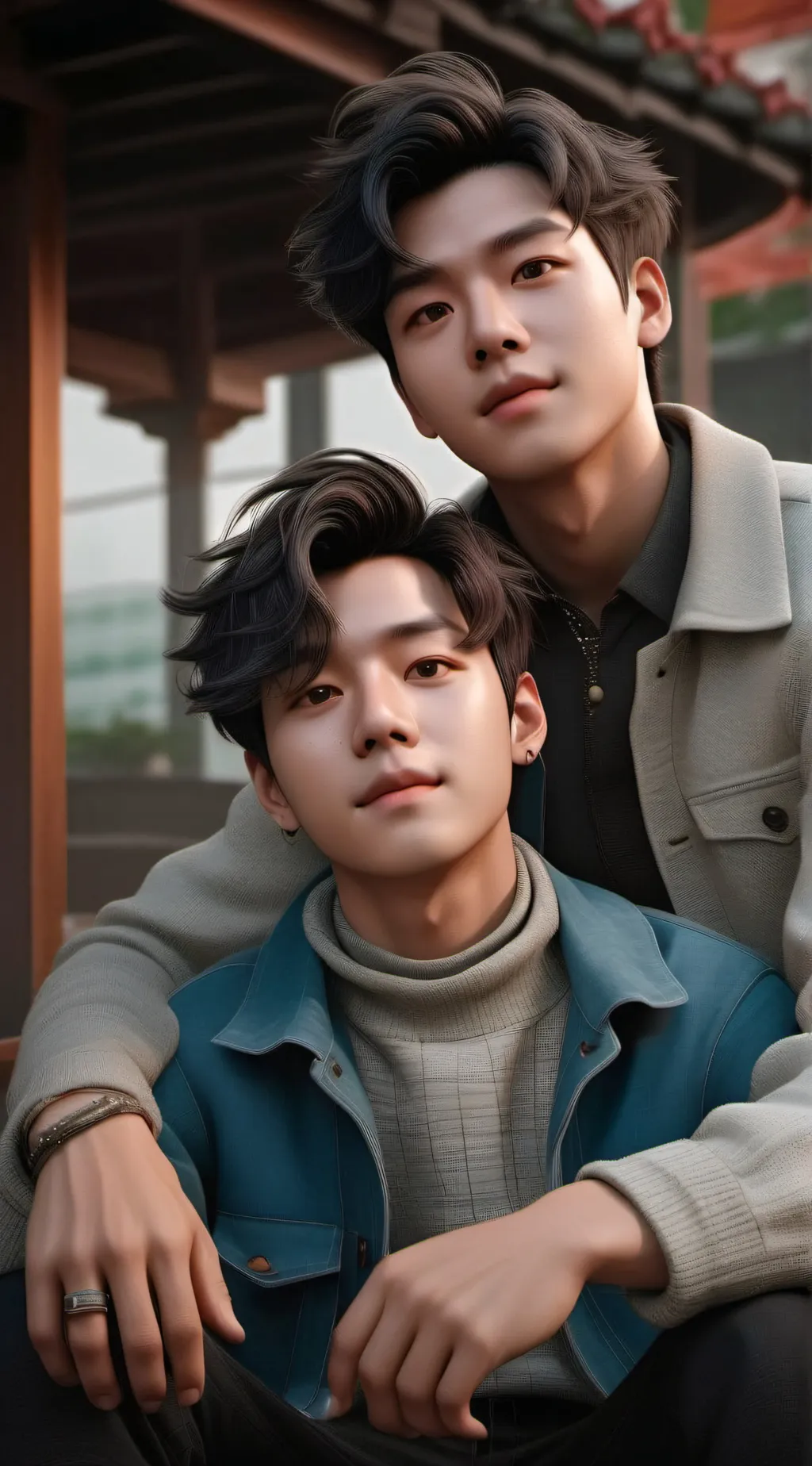 ai character: V + Jimin background