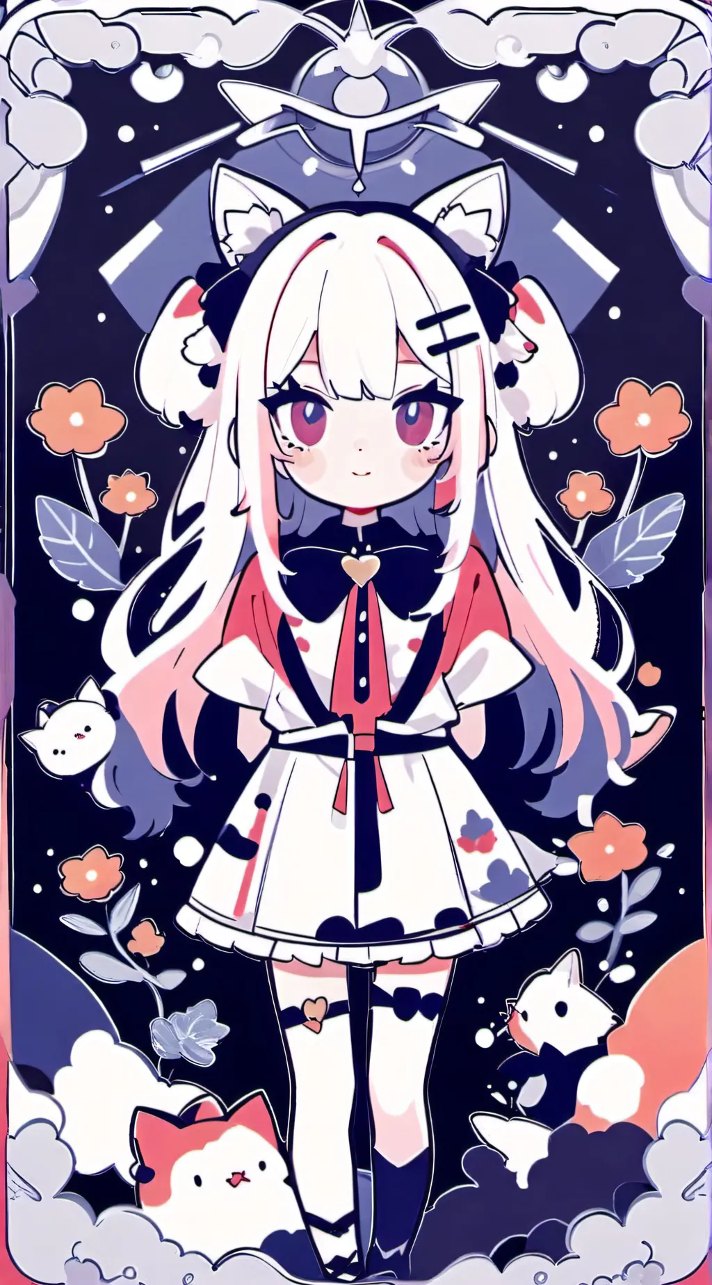 ai character: Little girl cat background