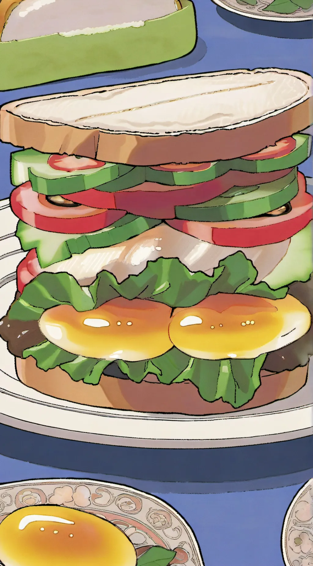 ai character: Sandwich  background