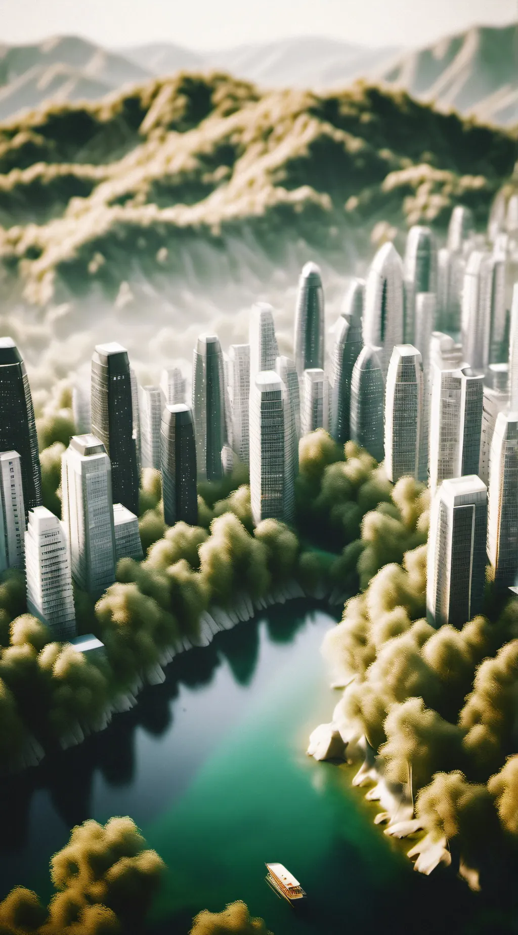 ai character: Cat town background