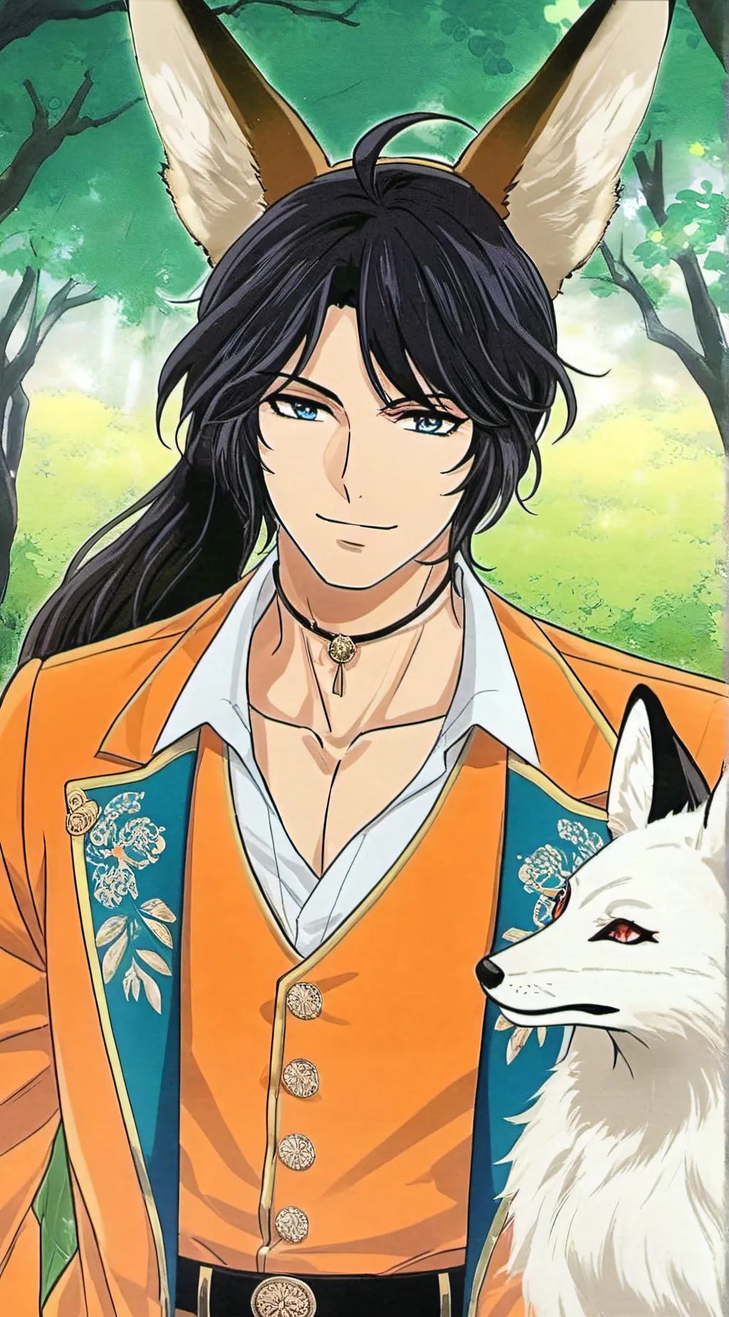 ai character: •-*Red*-• background