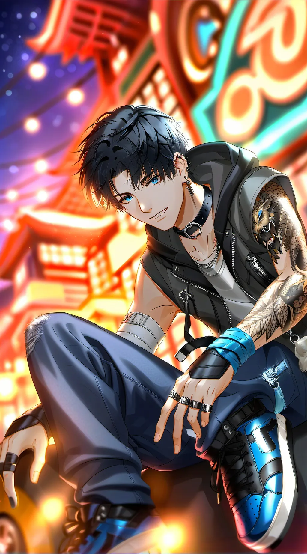 ai character: BSD x Street racer background