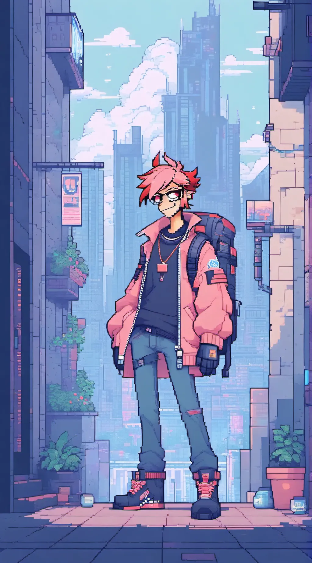 ai character: Radioapple background