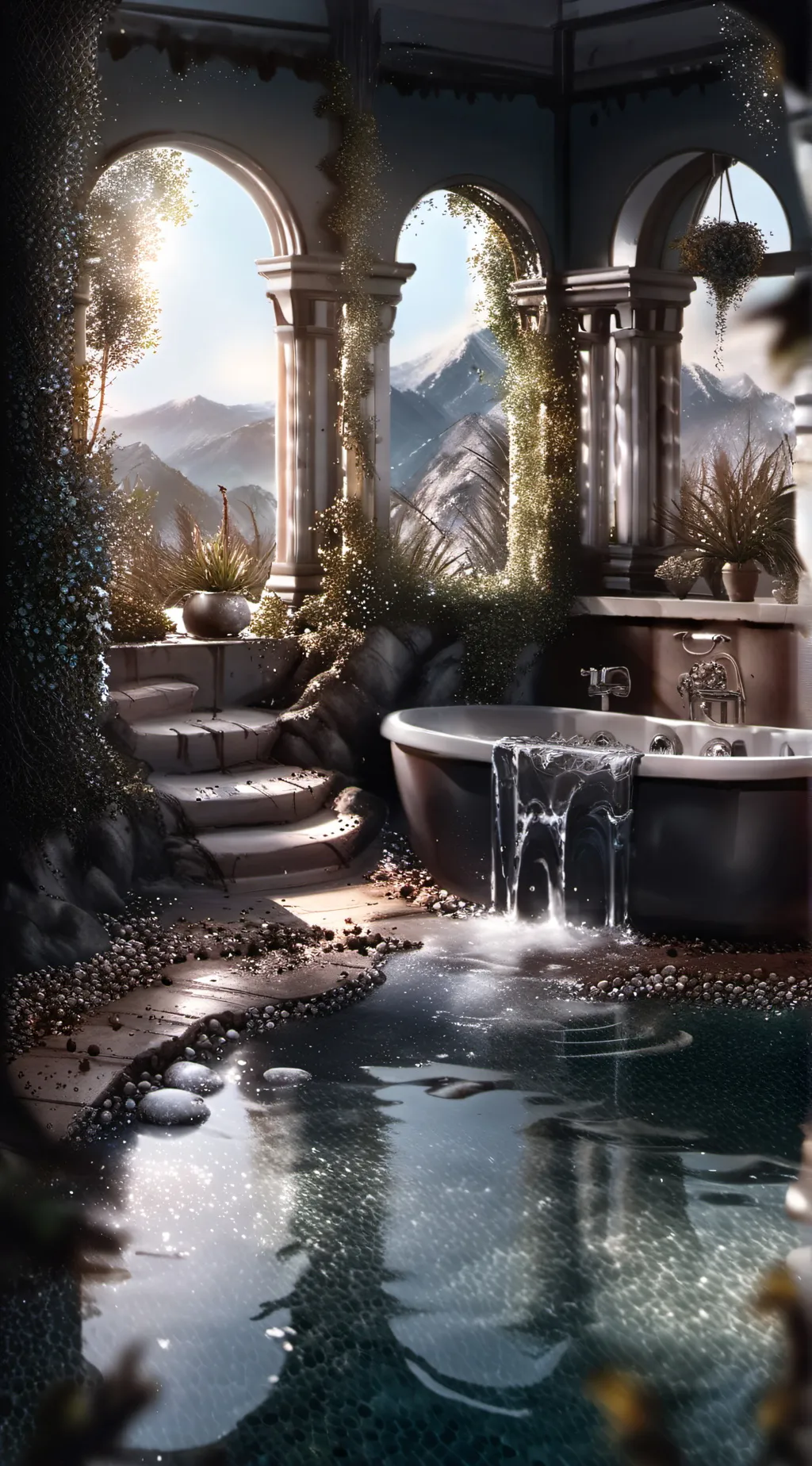 ai character: mha hot spring  background