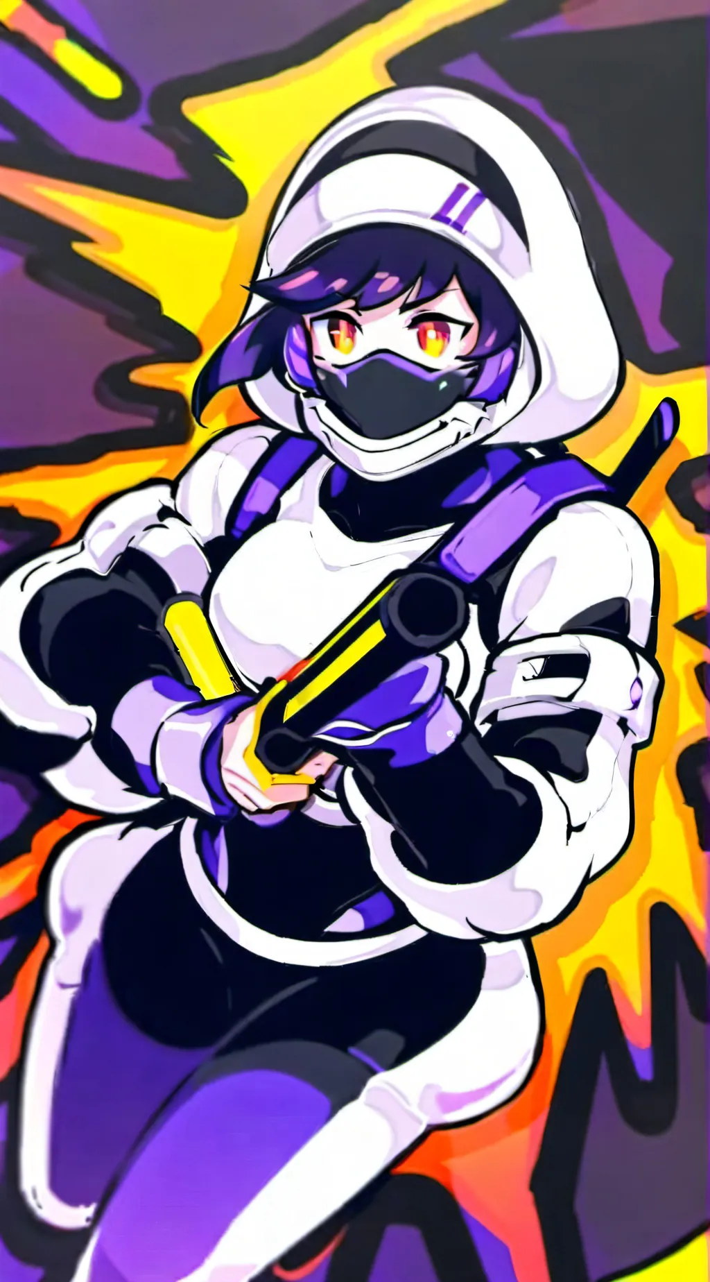 ai character: uzi and N  background