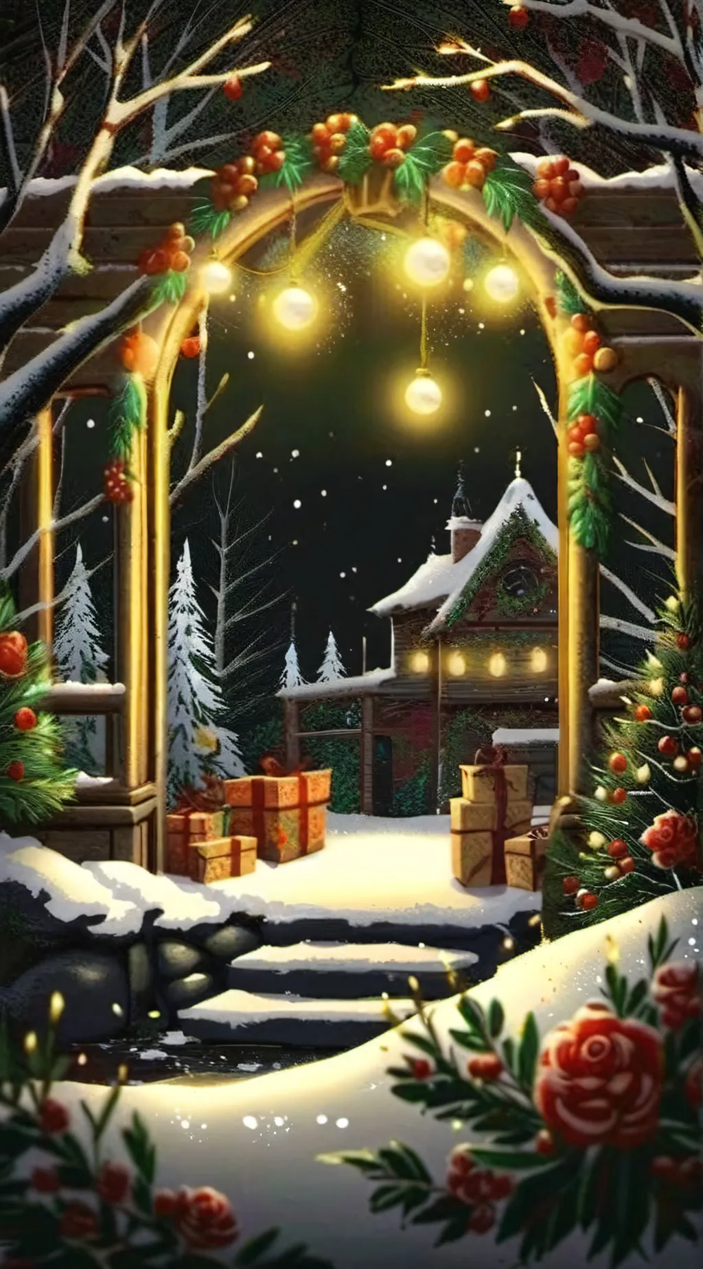 ai character: Mha Christmas background