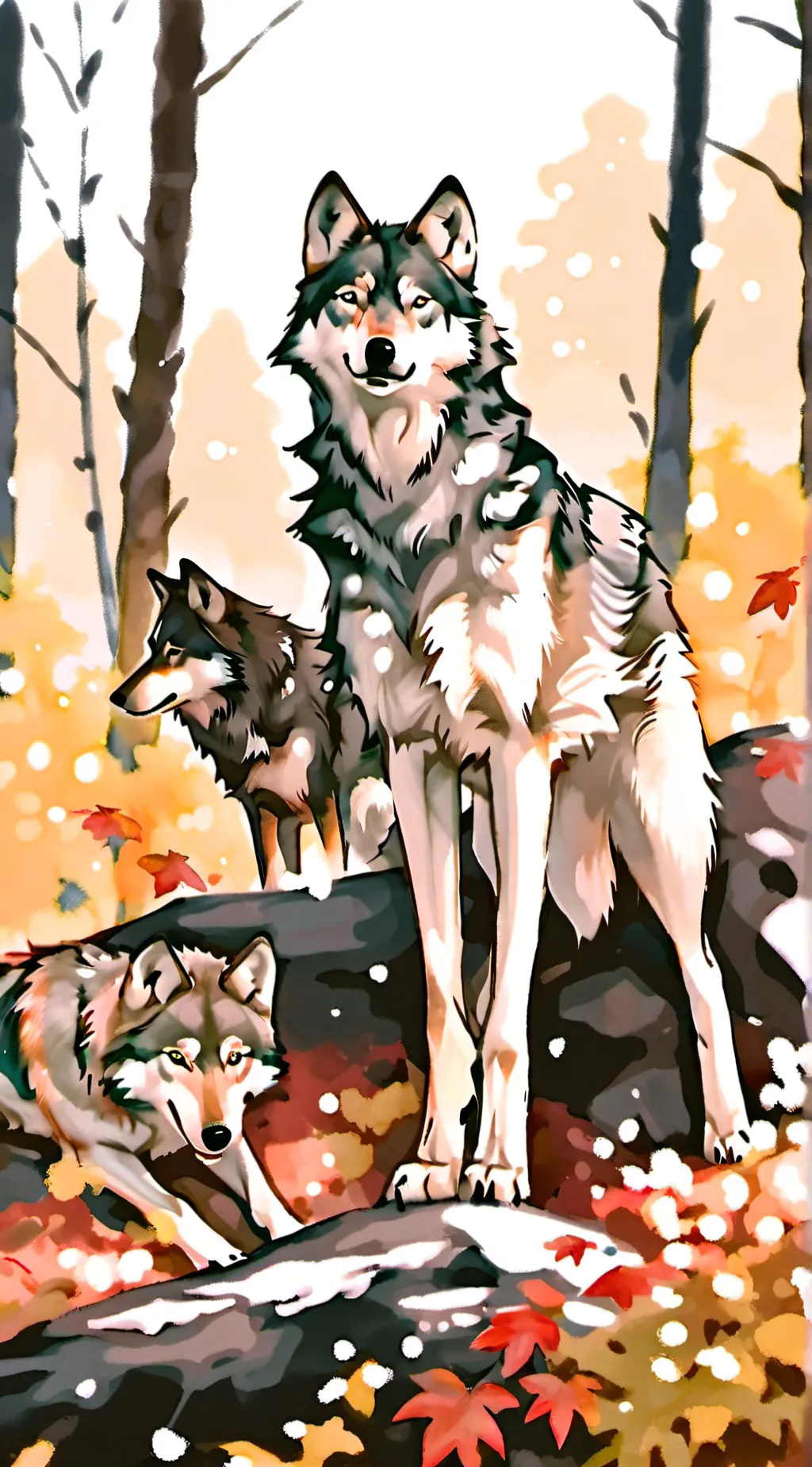 ai character: female wolf pack background