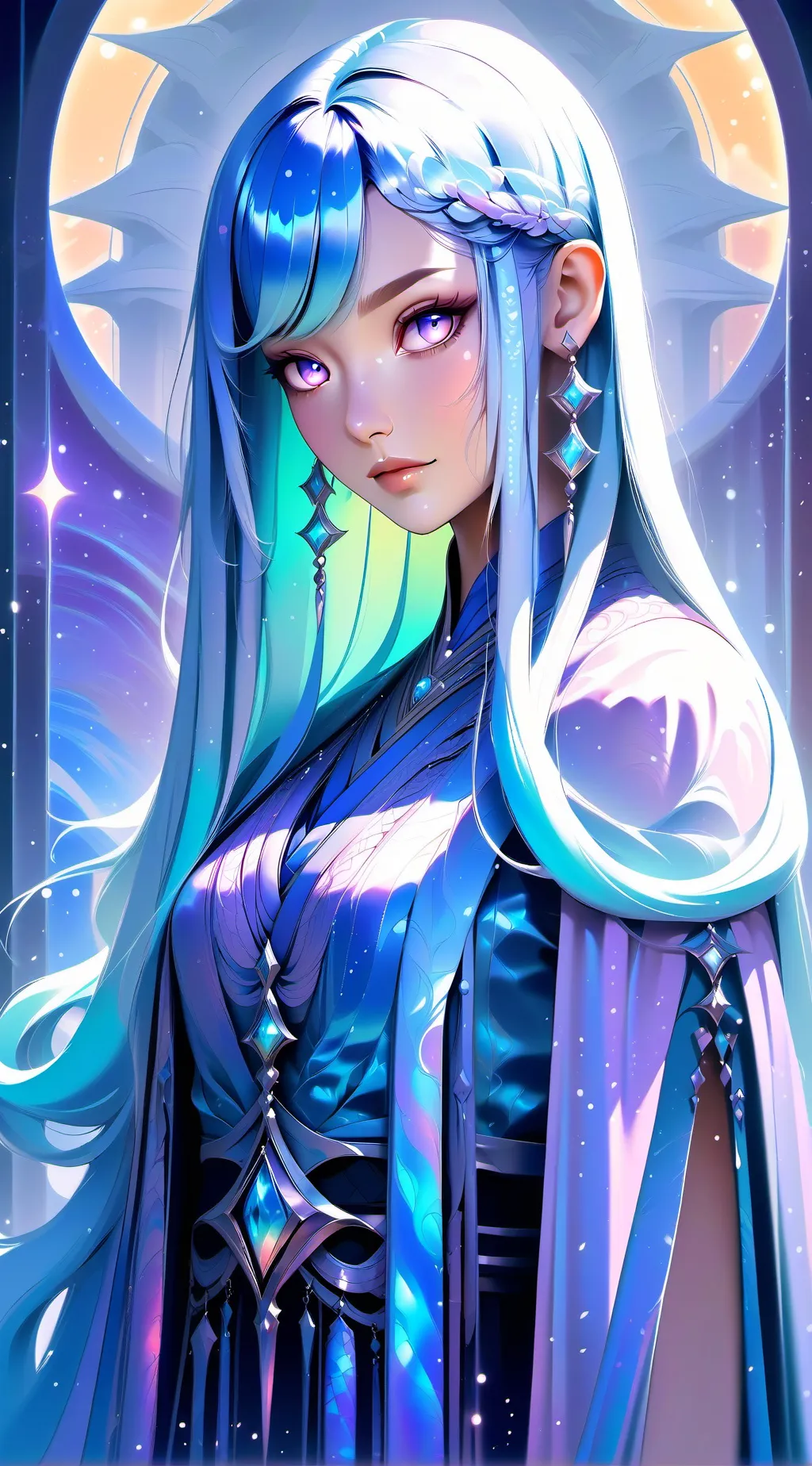 ai character: crystal Queen background