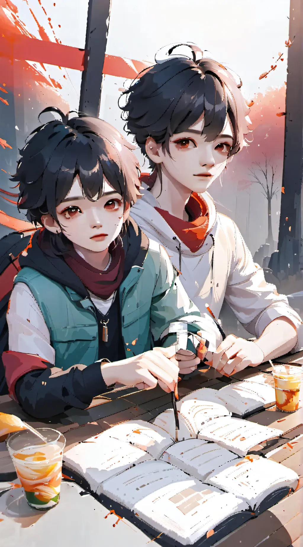 ai character: leo and Sean♀️;)  background