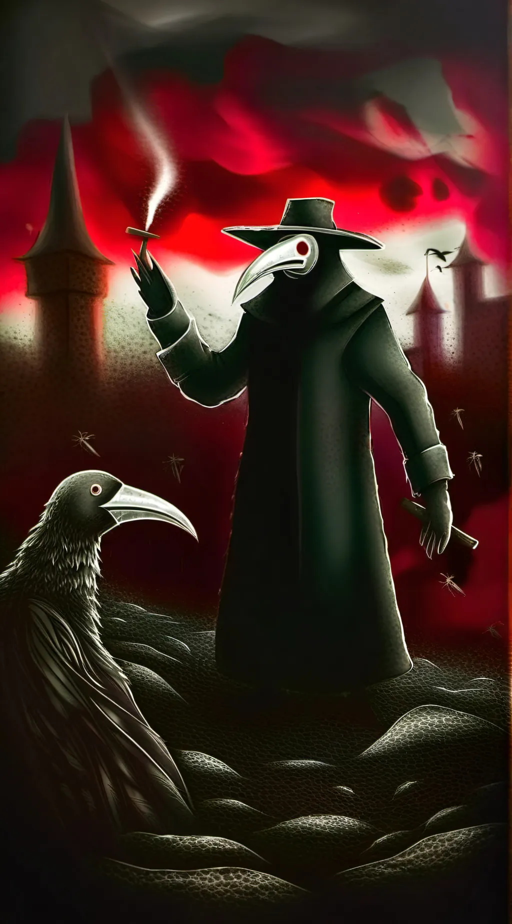 ai character: Plague Doctor  background