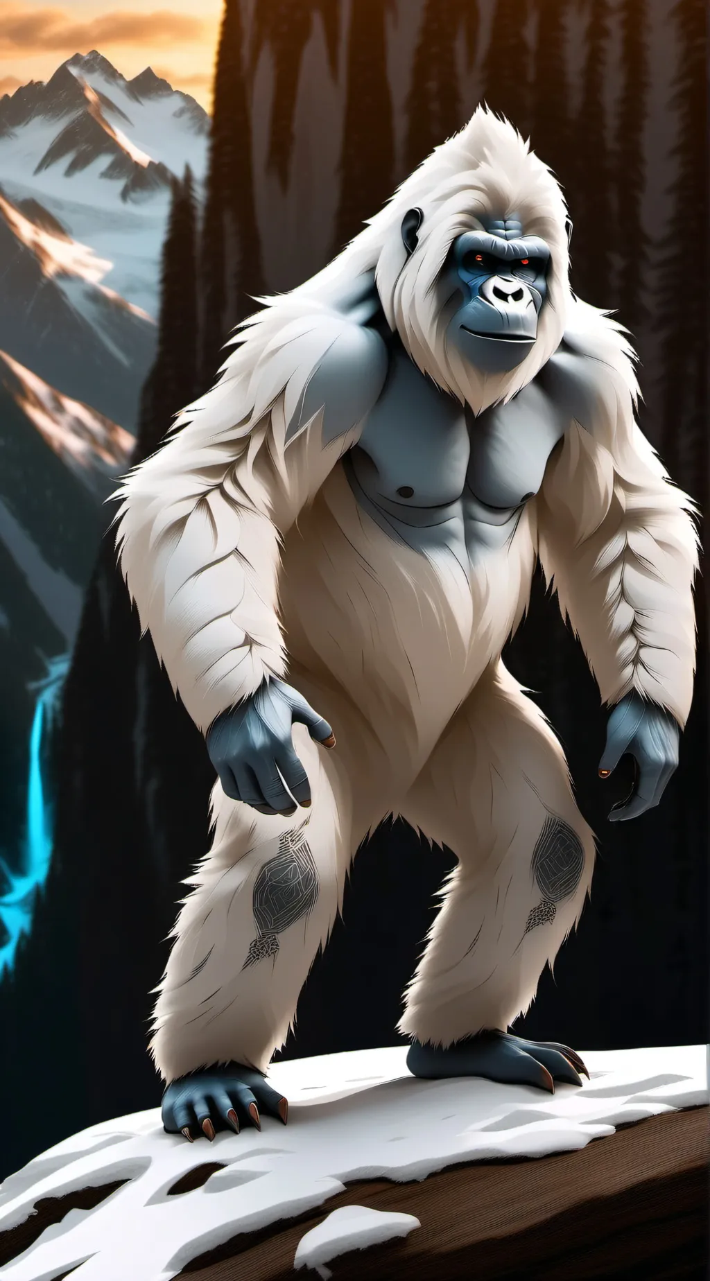 ai character: She-Yeti TG TF background