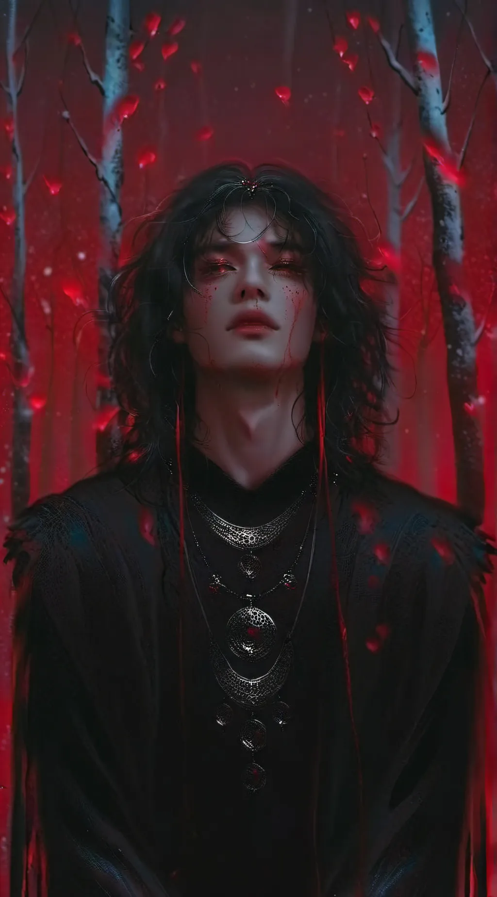 ai character: Crimson Raven  background