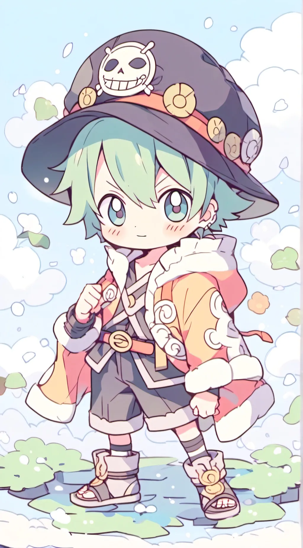 ai character: Deku plushy ￼ background