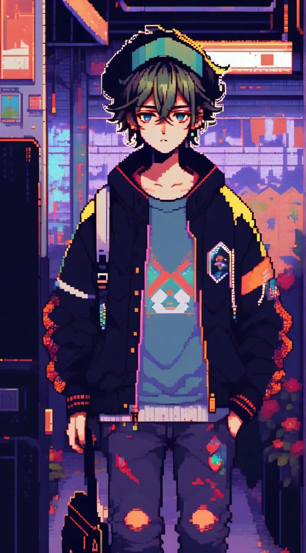 ai character: Sol weird background