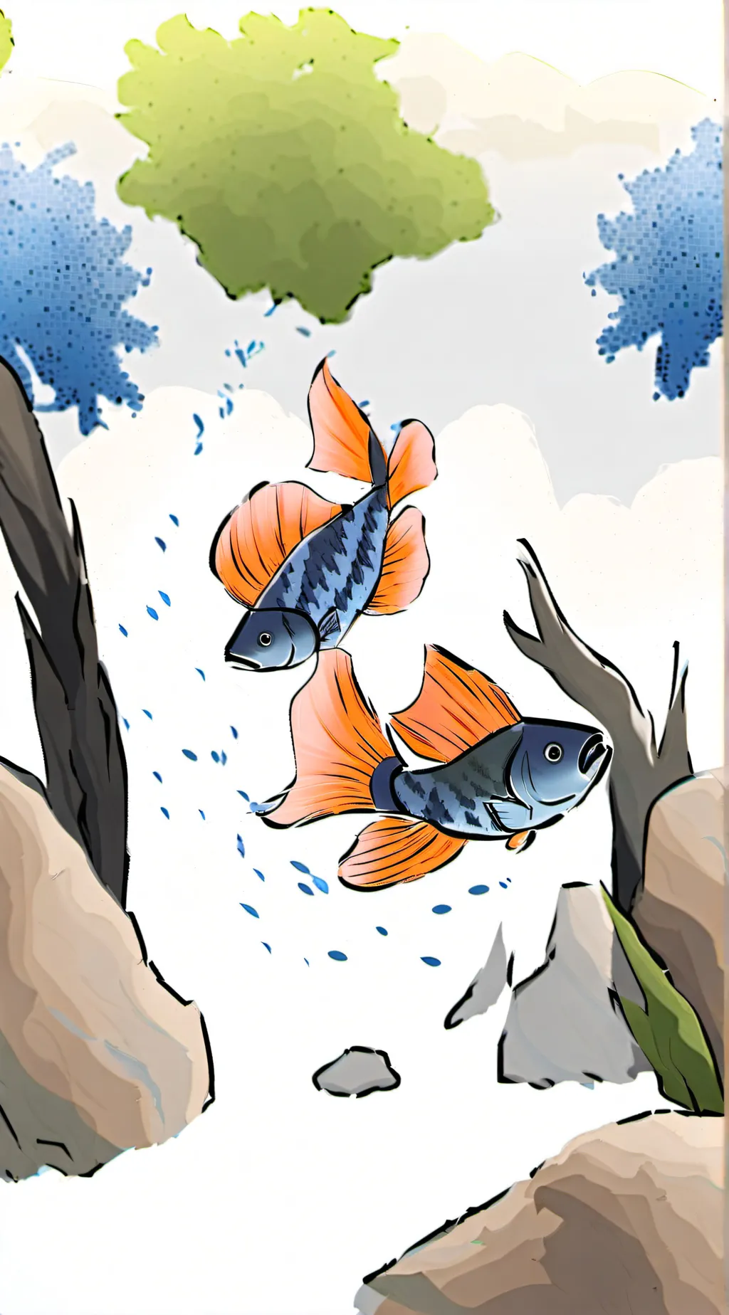 ai character: Fish  background
