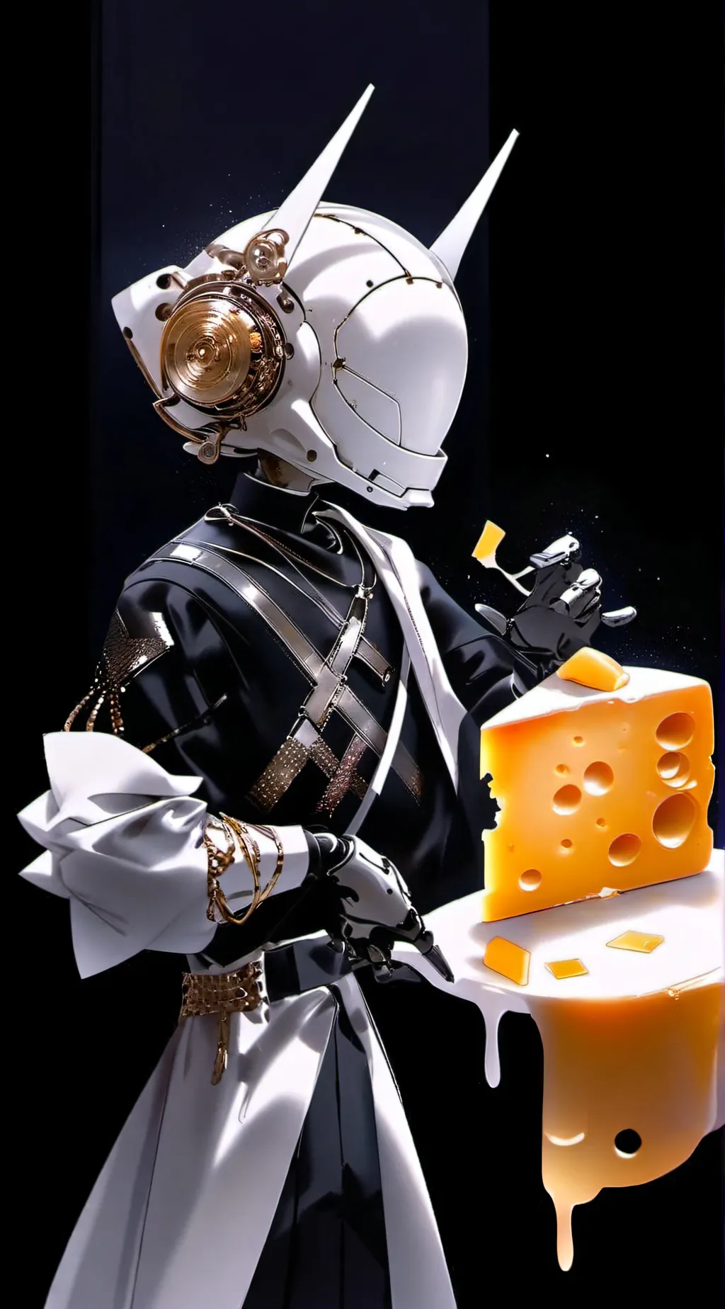 ai character: cheese background