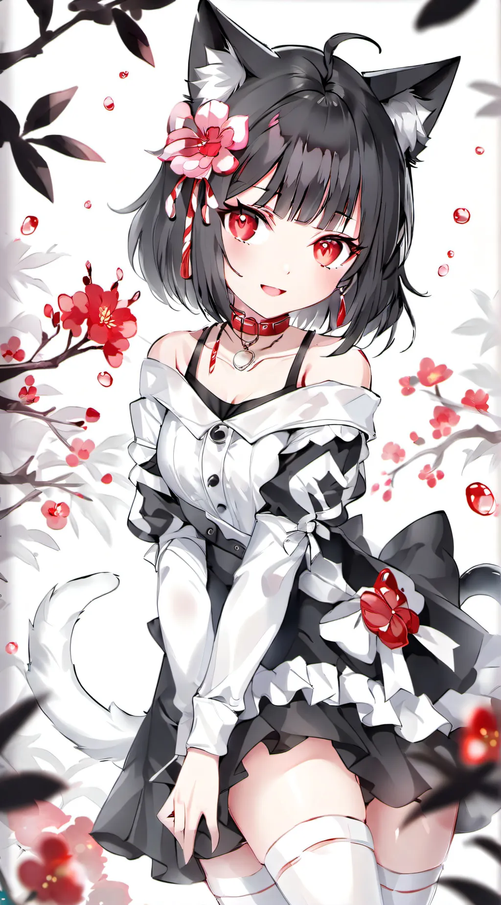 ai character: cat girl  background