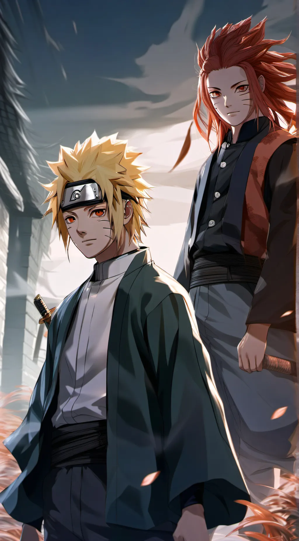 ai character: DemonSlayer+Naruto background